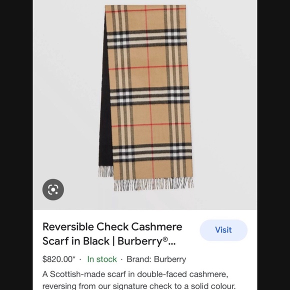 Cashmere Burberry Scarf - Picture 4 of 4